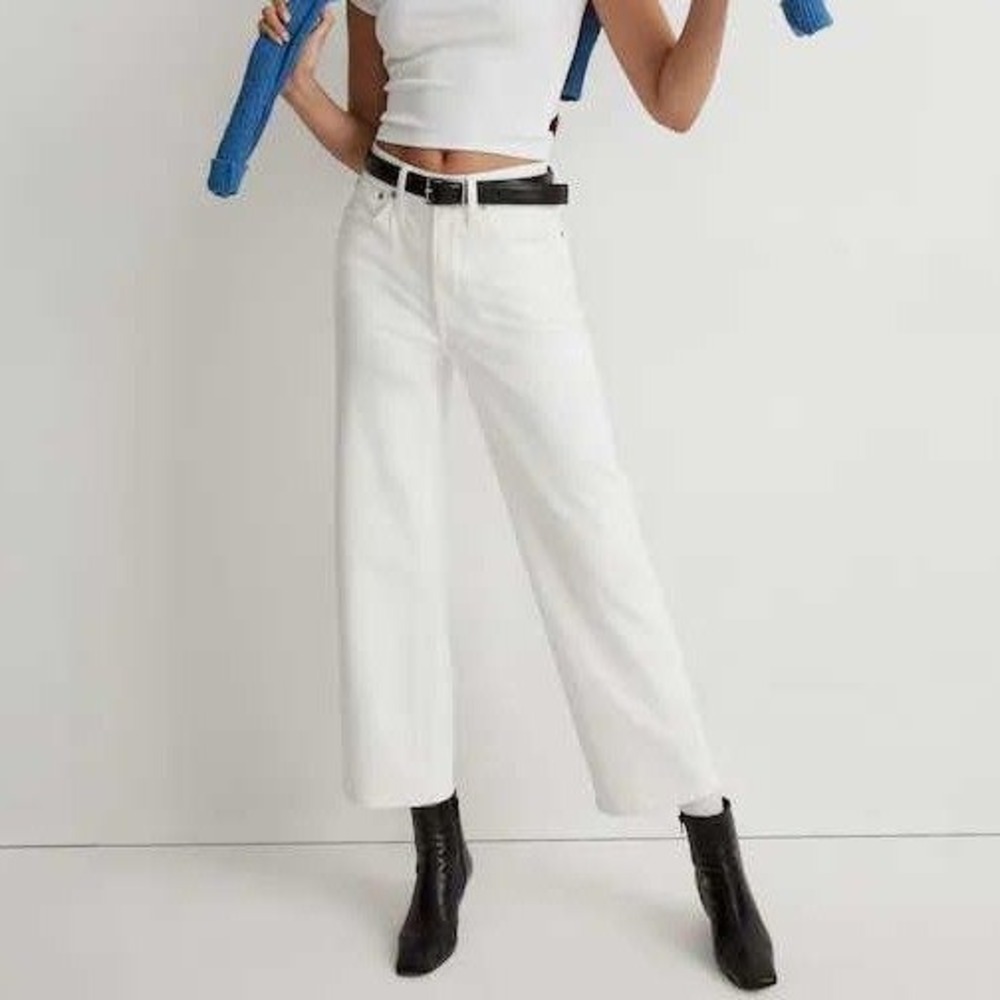 Madewell Perfect Vintage White Wide-Leg Cropped Jeans
